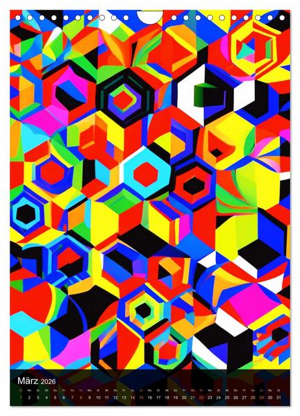 Produktbild: OP Art Nichts f&uuml;r schwache Augen (Wandkalender 2026 DIN A4 hoch), CALVENDO Monatskalender