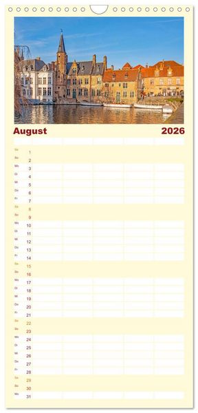 Produktbild: Familienplaner 2026 - Br&uuml;gge - malerische Stadt mit Charme mit 5 Spalten (Wandkalender, 21 x 45 cm) CALVENDO