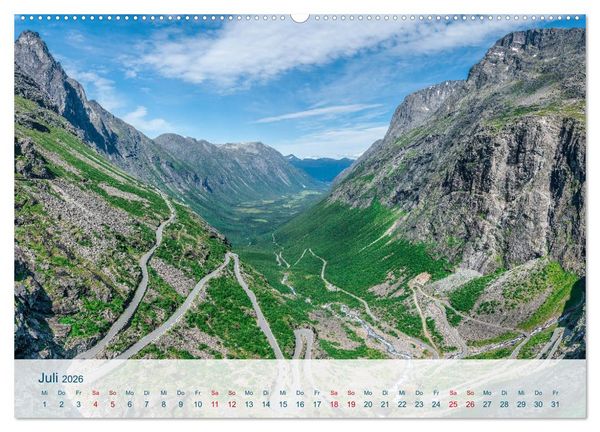 Produktbild: Norwegen von Oslo bis &Aring;lesund (hochwertiger Premium Wandkalender 2026 DIN A2 quer), Kunstdruck in Hochglanz