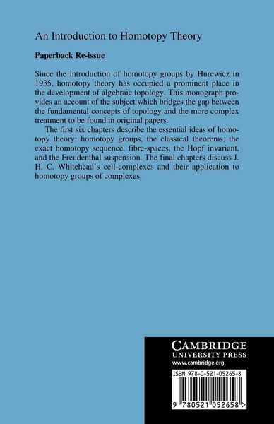 Produktbild: An Introduction to Homotopy Theory