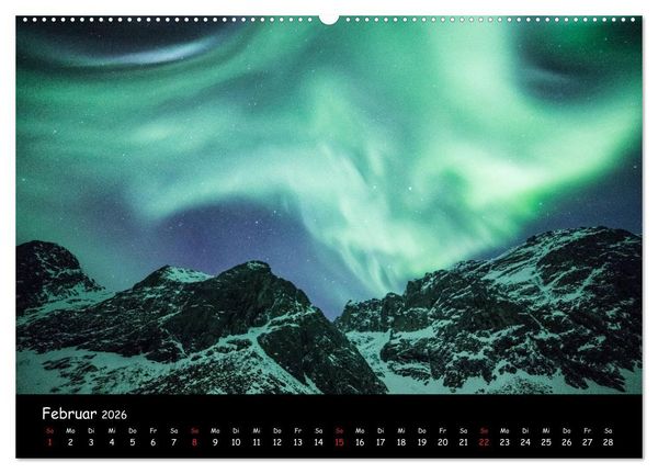 Produktbild: Nordlichtkalender (Wandkalender 2026 DIN A2 quer), CALVENDO Monatskalender