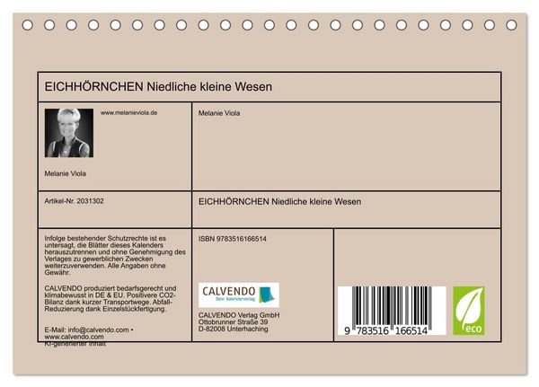 Produktbild: EICHH&Ouml;RNCHEN Niedliche kleine Wesen (Tischkalender 2026 DIN A5 quer), CALVENDO Monatskalender