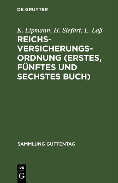 Produktbild: Reichsversicherungsordnung (Erstes, f&uuml;nftes und sechstes Buch)