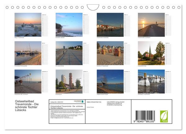 Produktbild: Ostseeheilbad Travem&uuml;nde - Die sch&ouml;nste Tochter L&uuml;becks (Wandkalender 2026 DIN A4 quer), CALVENDO Monatskalender