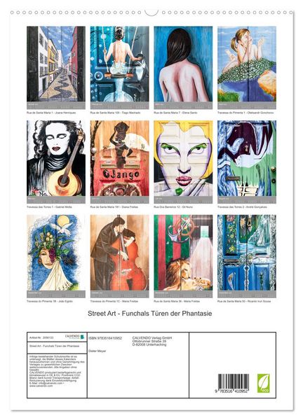 Produktbild: Street Art - Funchals T&uuml;ren der Phantasie (hochwertiger Premium Wandkalender 2026 DIN A2 hoch), Kunstdruck in Hochglanz