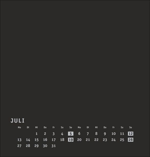 Produktbild: Premium-Bastelkalender schwarz mittel 2026