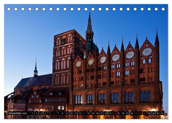 Produktbild: Deutsche Hansest&auml;dte - L&uuml;beck Wismar Rostock Stralsund (Tischkalender 2026 DIN A5 quer), CALVENDO Monatskalender