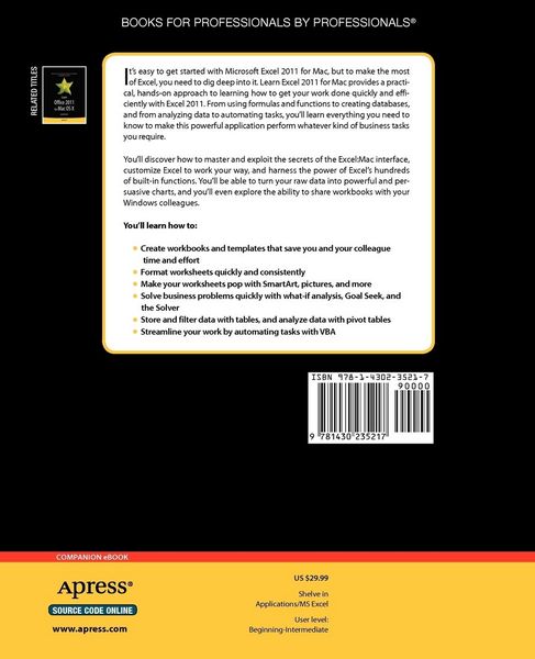 Produktbild: Learn Excel 2011 for Mac