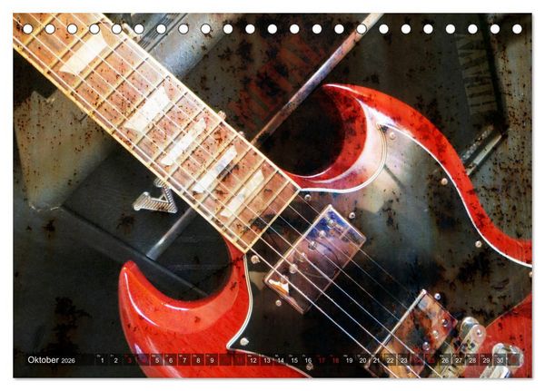 Produktbild: Gitarren - Grunge Style (Tischkalender 2026 DIN A5 quer), CALVENDO Monatskalender