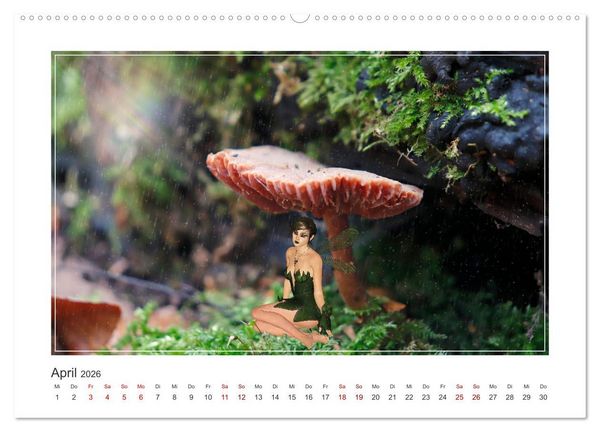 Produktbild: Pilze im Elfenwald (hochwertiger Premium Wandkalender 2026 DIN A2 quer), Kunstdruck in Hochglanz