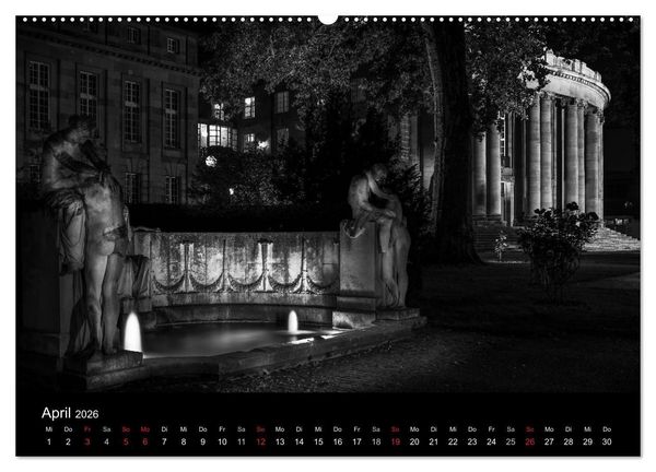 Produktbild: Stuttgart bei Nacht (Wandkalender 2026 DIN A2 quer), CALVENDO Monatskalender