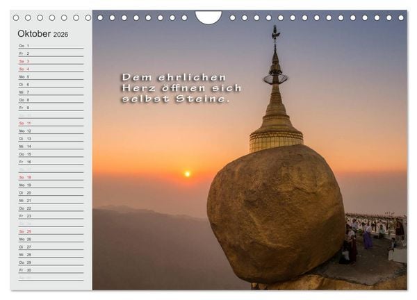 Produktbild: BUDDHA Buddhistische Weisheiten (Wandkalender 2026 DIN A4 quer), CALVENDO Monatskalender