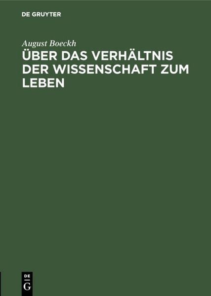 Produktbild: &Uuml;ber das Verh&auml;ltnis der Wissenschaft zum Leben