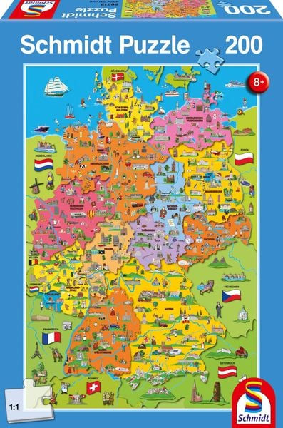 Schmidt Spiele - Deutschlandkarte mit Bildern, 200 Teile