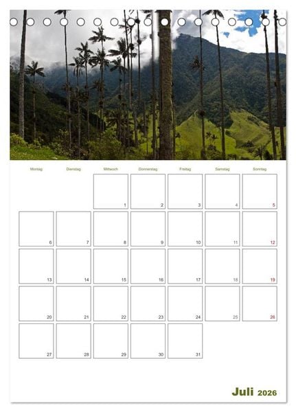 Produktbild: HOMMAGE AN KOLUMBIEN (Tischkalender 2026 DIN A5 hoch), CALVENDO Monatskalender