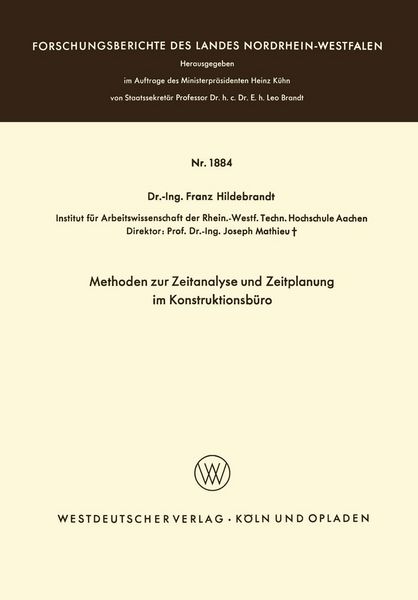 Produktbild: Methoden zur Zeitanalyse und Zeitplanung im Konstruktionsb&uuml;ro