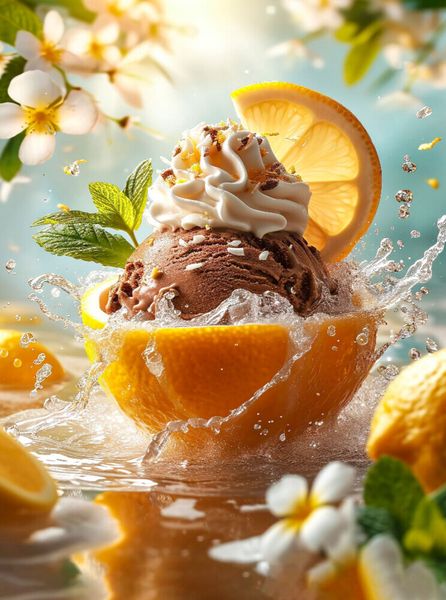 Produktbild: CALVENDO Puzzle Schokoladen-Eiscreme mit Minze und Sahne-Topping, serviert in einer Zitronenschale | 2000 Teile Lege-Gr&ouml;&szlig;e 90x67cm Foto-Puzzle f&uuml;r gl&uuml;