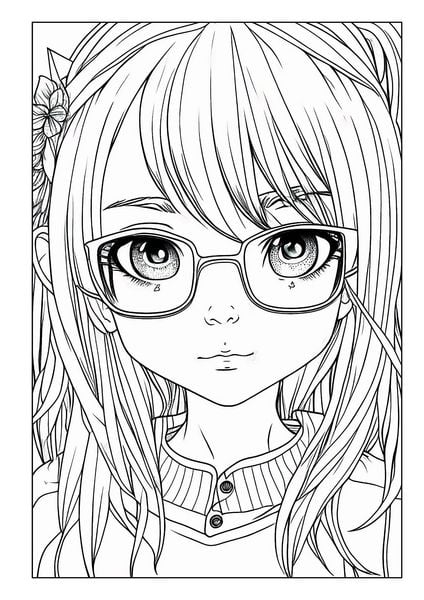 Produktbild: Manga Malbuch f&uuml;r M&auml;dchen ab 8 Jahren mit 52 Ausmalbildern