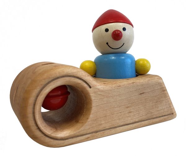 Produktbild: Pfingstweid - Schlittenwicht Niclas aus Erle mit flexiblem Stehwicht Marco und mit rotem Gl&ouml;ckchen, Holz