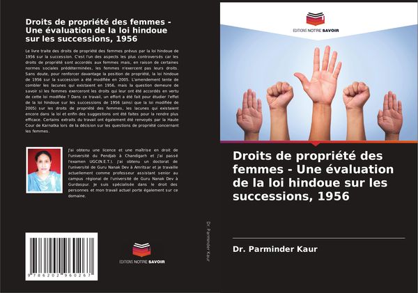 Produktbild: Droits de propri&eacute;t&eacute; des femmes - Une &eacute;valuation de la loi hindoue sur les successions, 1956
