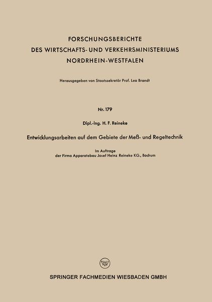 Produktbild: Entwicklungsarbeiten auf dem Gebiete der Me&szlig; - und Regeltechnik