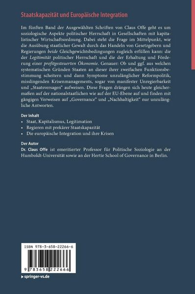 Produktbild: Staatskapazit&auml;t und Europ&auml;ische Integration