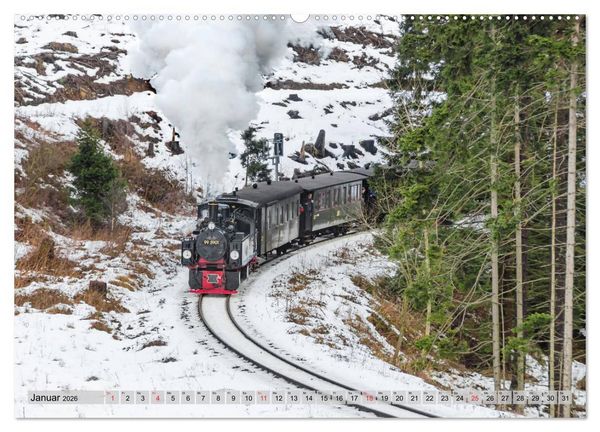 Produktbild: Volldampf durch den Harz (hochwertiger Premium Wandkalender 2026 DIN A2 quer), Kunstdruck in Hochglanz