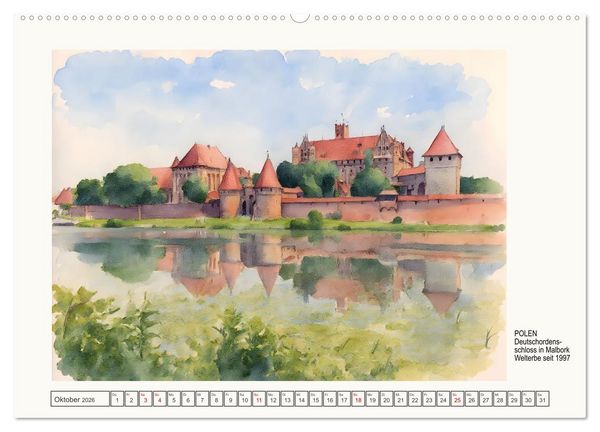 Produktbild: Europ&auml;ische Welterbest&auml;tten (Wandkalender 2026 DIN A2 quer), CALVENDO Monatskalender