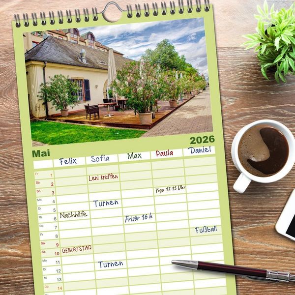 Produktbild: Familienplaner 2026 - Mannheim - Die Stadt im Quadrat mit 5 Spalten (Wandkalender, 21 x 45 cm) CALVENDO