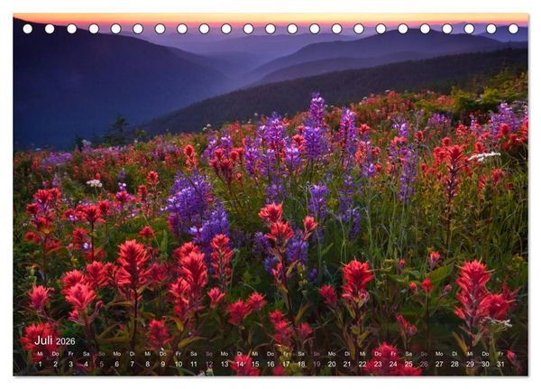 Produktbild: Land im Licht - Berge und K&uuml;sten in Oregon und Washington - von Jeremy Cram (Tischkalender 2026 DIN A5 quer), CALVENDO Monatskalender