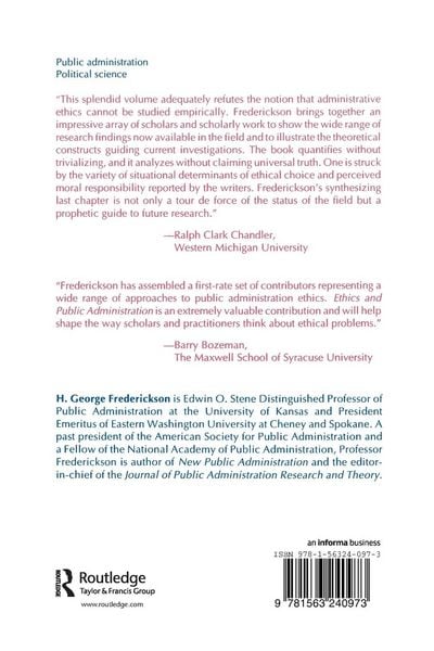 Produktbild: Ethics and Public Administration