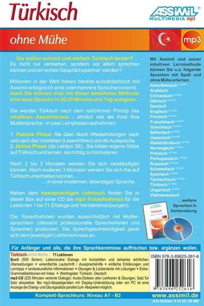 Produktbild: ASSiMiL T&uuml;rkisch ohne M&uuml;he - MP3-Sprachkurs - Niveau A1-B2