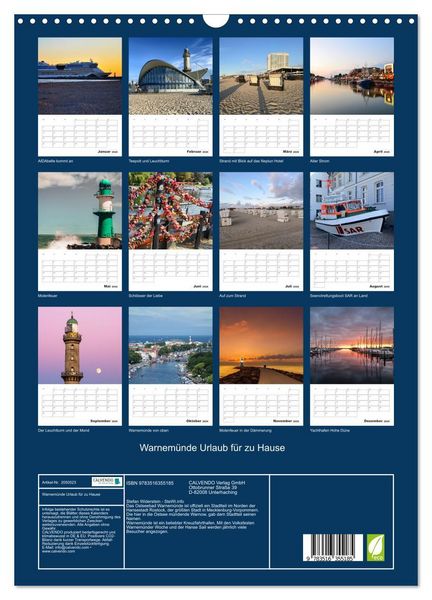 Produktbild: Warnem&uuml;nde Urlaub f&uuml;r zu Hause (Wandkalender 2026 DIN A3 hoch), CALVENDO Monatskalender