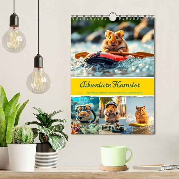 Produktbild: Adventure Hamster - Sportliche KI Hamster pr&auml;sentieren den Abenteuer-Sport (Wandkalender 2026 DIN A4 hoch), CALVENDO Monatskalender