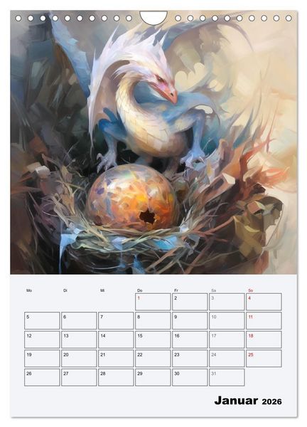 Produktbild: Drachenland. Gef&uuml;rchtete Fabelwesen im Gotik-Stil (Wandkalender 2026 DIN A4 hoch), CALVENDO Monatskalender