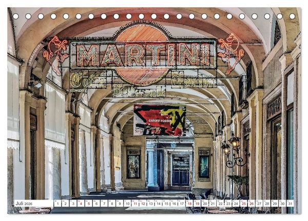 Produktbild: Turin - Zwischen Kaffeeh&auml;usern und K&ouml;nigsschl&ouml;ssern (Tischkalender 2026 DIN A5 quer), CALVENDO Monatskalender