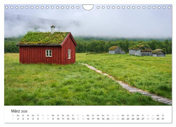 Produktbild: Norwegen Kalender - Wilde H&uuml;tten in den Bergen (Wandkalender 2026 DIN A4 quer), CALVENDO Monatskalender