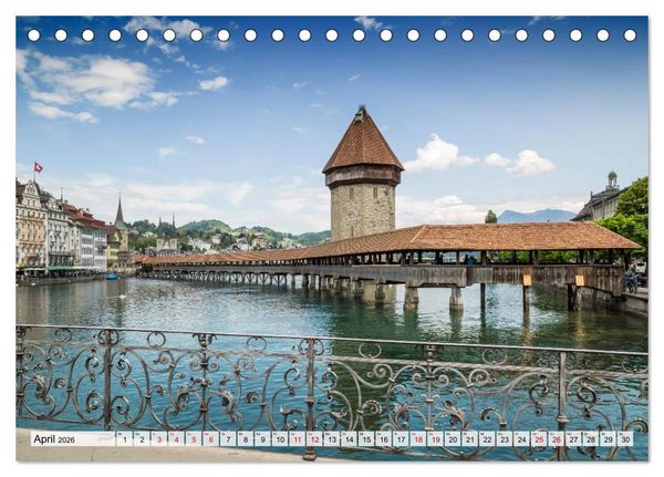 Produktbild: LUZERN Idyllische Impressionen (Tischkalender 2026 DIN A5 quer), CALVENDO Monatskalender