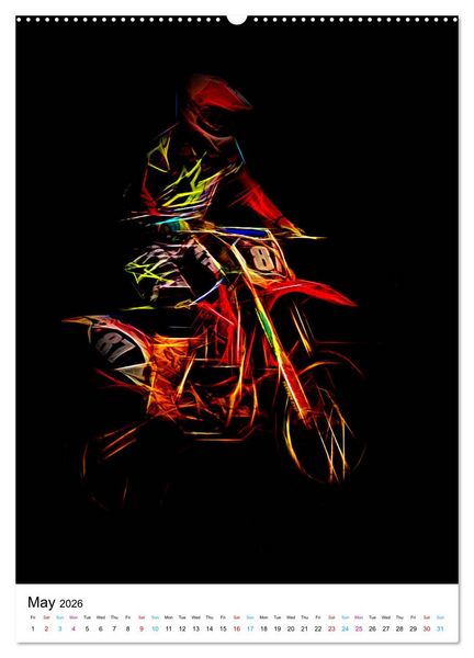 Produktbild: Electrifying Motorcross (High Quality Premium Wall Calendar 2026 DIN A2 portrait),CALVENDO 12 Month Wall Calendar