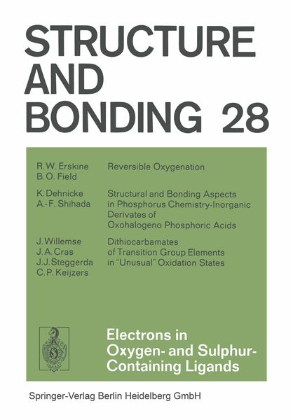 Produktbild: Electrons in Oxygen- and Sulphur Containing Ligands