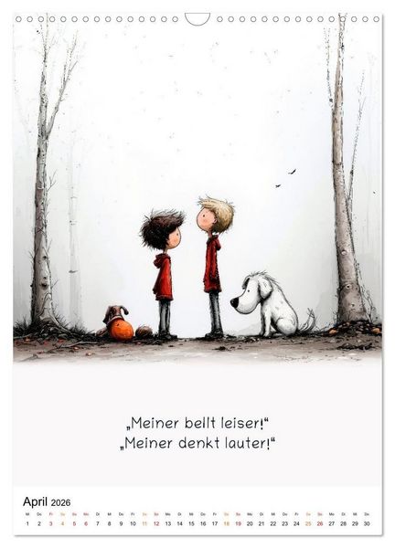 Produktbild: Kindlich. Komisch. Klar. (Wandkalender 2026 DIN A3 hoch), CALVENDO Monatskalender