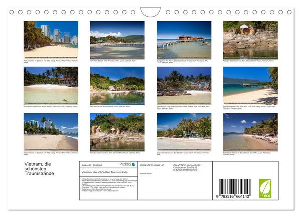Produktbild: Vietnam, die sch&ouml;nsten Traumstr&auml;nde (Wandkalender 2026 DIN A4 quer), CALVENDO Monatskalender