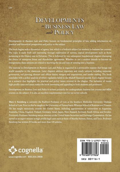 Produktbild: Developments in Business Law and Policy