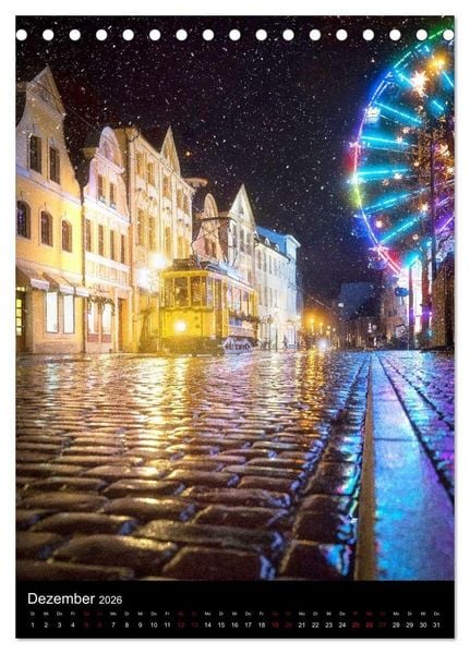 Produktbild: Cottbus und Umgebung f&uuml;r Nachtschw&auml;rmer (Tischkalender 2026 DIN A5 hoch), CALVENDO Monatskalender