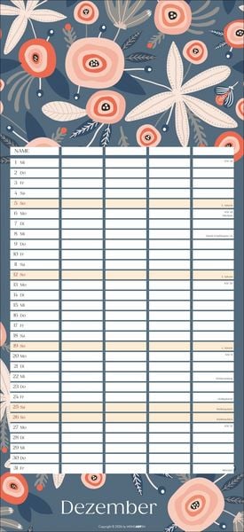 Produktbild: Floral total Familienplaner 2027