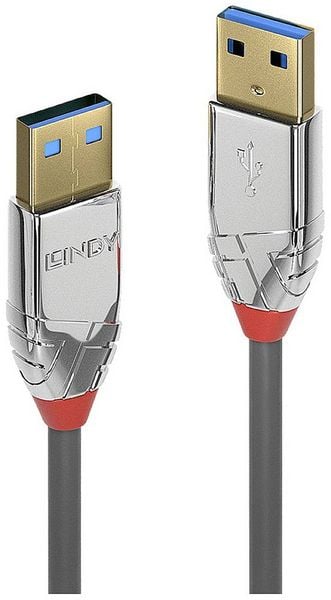 Produktbild: LINDY USB-Kabel USB 3.2 Gen1 USB-A Stecker, USB-A Stecker 0.50m Grau 36625