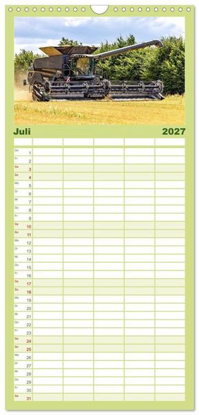 Produktbild: Familienplaner 2027 - Giganten der Ernte mit 5 Spalten (Wandkalender, 21 x 45 cm) CALVENDO