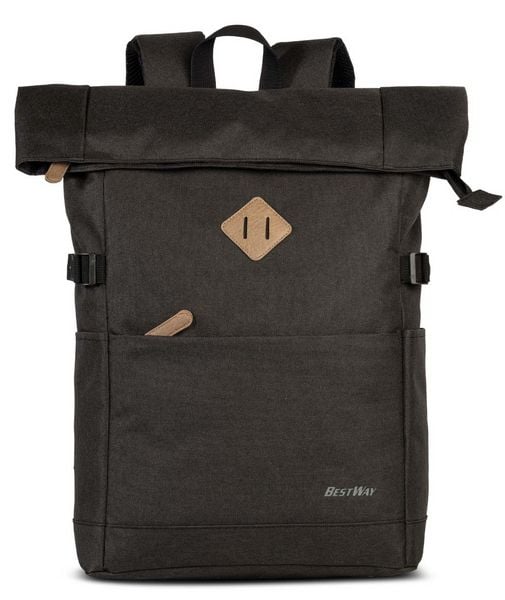 Produktbild: BESTWAY&reg; Rucksack Campus Sytle, Rolltop, schwarz/schwarz, variabel von 19 bis 25 Litern