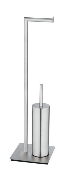 Produktbild: Stand WC-Garnitur Mod. Recco Edelstahl satiniert, WC-B&uuml;rste mit Silikon-B&uuml;rstenkopf