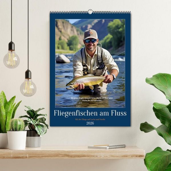 Produktbild: Fliegenfischen am Fluss (Wandkalender 2026 DIN A2 hoch), CALVENDO Monatskalender
